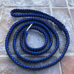Black and Blue Paracord Dog Leash 5' Slip Lead ~ New Made in U.S.A.~ Heavy Duty